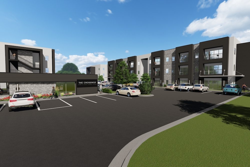 Construction of The Crossings at East Cherry apartments is slated to begin this month.
